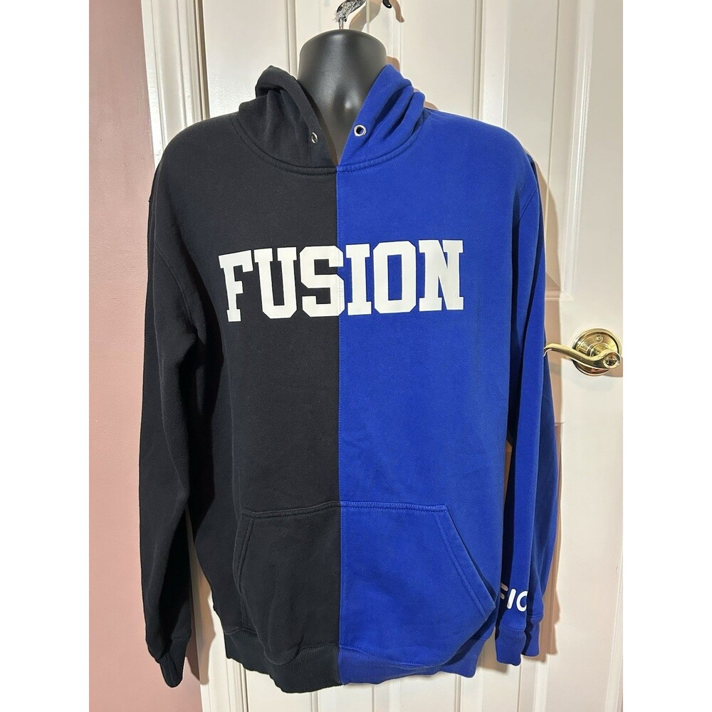Fusion100 Hoodie Mens Size XL Two Tone Color Blue Black